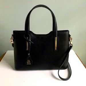 Vera Pelle Olimpia Genuine Leather Black Satchel